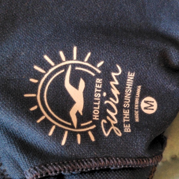 Navy and floral bikini halter top - Picture 4 of 4